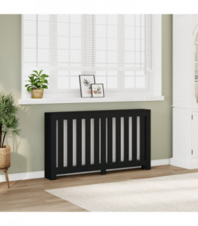 vidaXL Radiator Cover Black 149x20x82 cm Engineered Wood