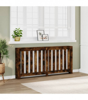 vidaXL Radiator Cover Smoked Oak 175x20x82 cm Engineered Wood