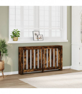 vidaXL Radiator Cover Smoked Oak 149x20x82 cm Engineered Wood