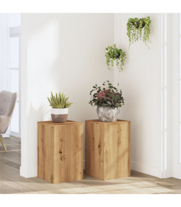 vidaXL Plant Stands 2 pcs Artisian Oak 30x30x50 cm Engineered wood