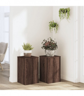 vidaXL Plant Stands 2 pcs Brown Oak 30x30x50 cm Engineered wood