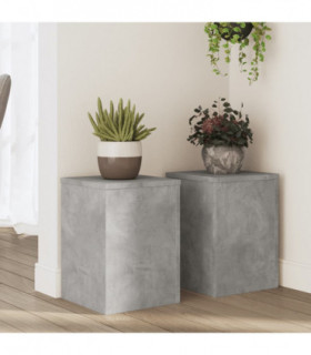 vidaXL Plant Stands 2 pcs Concrete Grey 25x25x35 cm Engineered Wood