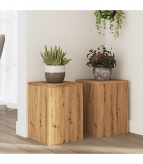 vidaXL Plant Stands 2 pcs Artisian Oak 25x25x35 cm Engineered Wood