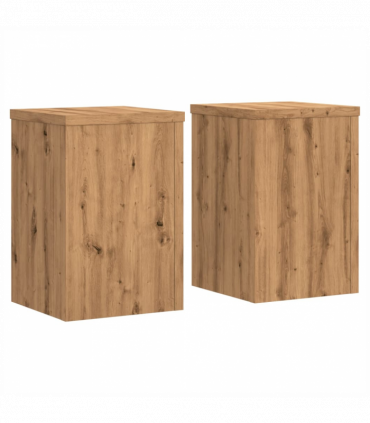 vidaXL Plant Stands 2 pcs Artisian Oak 25x25x35 cm Engineered Wood