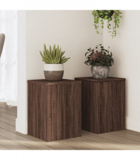 vidaXL Plant Stands 2 pcs Brown Oak 25x25x35 cm Engineered Wood