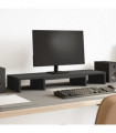 vidaXL Monitor Stand Riser Adjustable Black 80x24x10.5 cm Engineered Wood