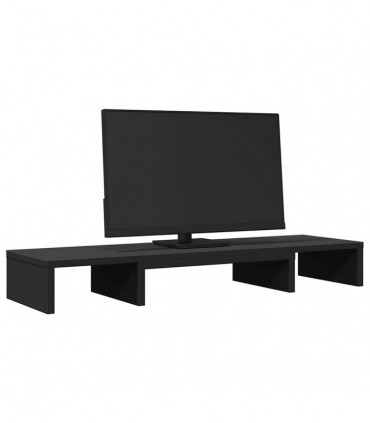 vidaXL Monitor Stand Riser Adjustable Black 80x24x10.5 cm Engineered Wood