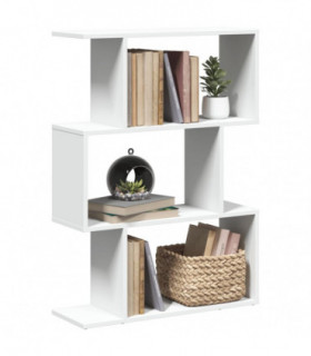 vidaXL Room Divider Bookcase 3-Tier White 70x24x97 cm Engineered Wood