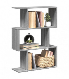 vidaXL Room Divider Bookcase 3-Tier Grey Sonoma 70x24x97 cm Engineered Wood