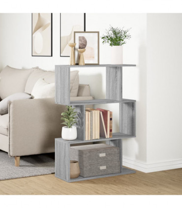 vidaXL Room Divider Bookcase 3-Tier Grey Sonoma 70x24x97 cm Engineered Wood