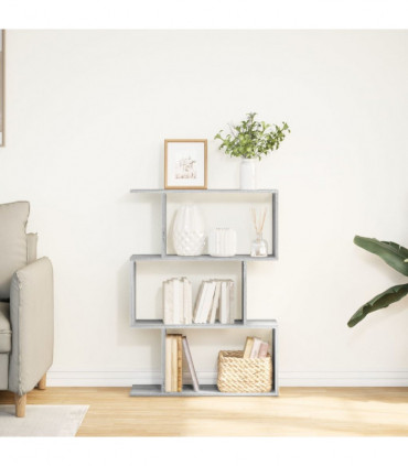 vidaXL Room Divider Bookcase 3-Tier Grey Sonoma 70x24x97 cm Engineered Wood