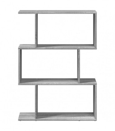 vidaXL Room Divider Bookcase 3-Tier Grey Sonoma 70x24x97 cm Engineered Wood