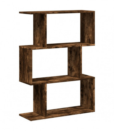 vidaXL Room Divider Bookcase 3-Tier Smoked Oak 70x24x97 cm Engineered Wood