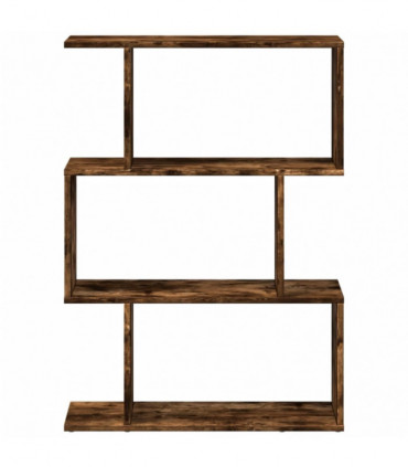 vidaXL Room Divider Bookcase 3-Tier Smoked Oak 70x24x97 cm Engineered Wood