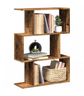 vidaXL Room Divider Bookcase 3-Tier Old Wood 70x24x97 cm Engineered Wood