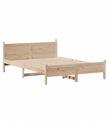 vidaXL Bed Frame without Mattress 150x200 cm King Size Solid Wood Pine