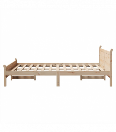 vidaXL Bed Frame without Mattress 150x200 cm King Size Solid Wood Pine