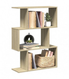 vidaXL Room Divider Bookcase 3-Tier Sonoma Oak 70x24x97 cm Engineered Wood