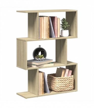 vidaXL Room Divider Bookcase 3-Tier Sonoma Oak 70x24x97 cm Engineered Wood