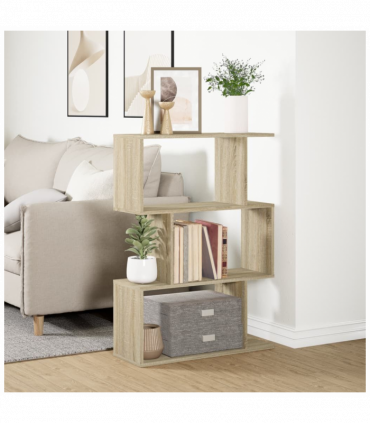 vidaXL Room Divider Bookcase 3-Tier Sonoma Oak 70x24x97 cm Engineered Wood