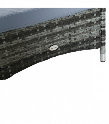 Adjustable Rattan Sun Lounger Outdoor Recliner w/ Cushion Garden Pool