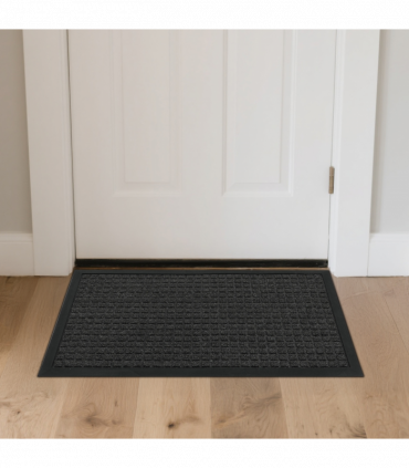 1PC Polypropylene Small Grid Composite Rubber Mat, Gray, 45x75x0.7cm, Kitchen & Home Floor Mat
