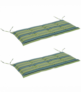 2 PCS Patio Bench Swing Chairs Garden Chairs 2 Seat Cushion Mat Strips Green