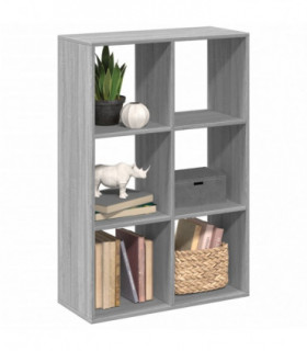vidaXL Room Divider Bookcase Grey Sonoma 69.5x29x103.5 cm Engineered Wood