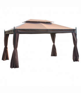 Metal Coffee 298cm (L) x 398cm (W) x 285cm (H) 3x4m Gazebo with Sidewalls