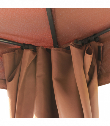 Metal Coffee 298cm (L) x 398cm (W) x 285cm (H) 3x4m Gazebo with Sidewalls