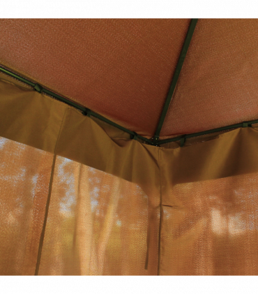 Metal Coffee 298cm (L) x 398cm (W) x 285cm (H) 3x4m Gazebo with Sidewalls