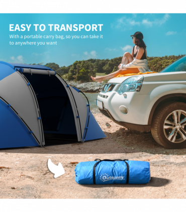 4-6 Persons Camping Tent Dome Family Travel Group Hiking Room Fishing Outsunny