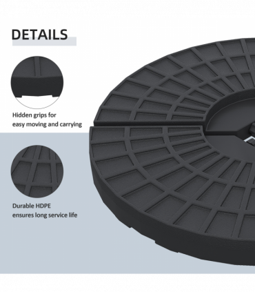 4Pc Portable Umbrella Base Parasol Stand Weights Holder Sand Water Filled