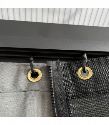 4x3.6m Aluminium Hardtop Gazebo Canopy w/ Polycarbonate Top, Curtains Outsunny