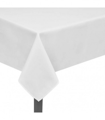 5 Tablecloths White 100 x 100 cm