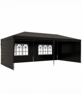 6m x 3m Garden Gazebo Marquee Canopy Party Tent Canopy Patio Black