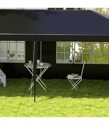 6m x 3m Garden Gazebo Marquee Canopy Party Tent Canopy Patio Black