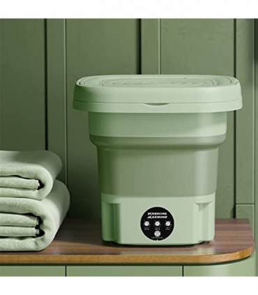8L Portable Washing Machine Mini Washer Foldable Washer and Spin Dryer Travel UK Green