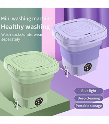 8L Portable Washing Machine Mini Washer Foldable Washer and Spin Dryer Travel UK Green
