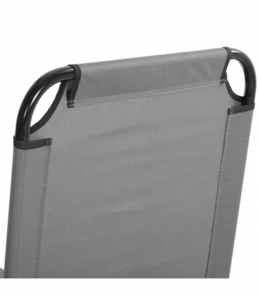 Outsunny Folding Sun Loungers Set of 2 with Adjustable Backrest, Dark Grey