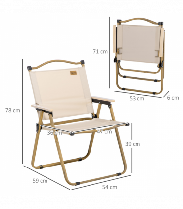 Durable Folding Camping Chair with Steel Frame - Ideal for Outdoor Events