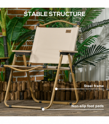 Durable Folding Camping Chair with Steel Frame - Ideal for Outdoor Events
