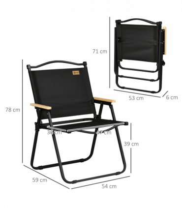Durable Folding Camping Chair with Steel Frame - Ideal for Outdoor Events