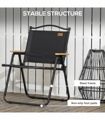 Durable Folding Camping Chair with Steel Frame - Ideal for Outdoor Events