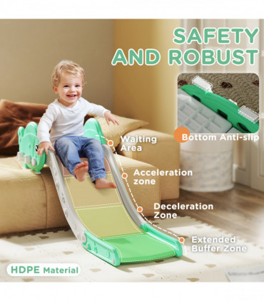 AIYAPLAY Kids Sofa Slide, Toddler Slide with 130cm Extended Length, Green