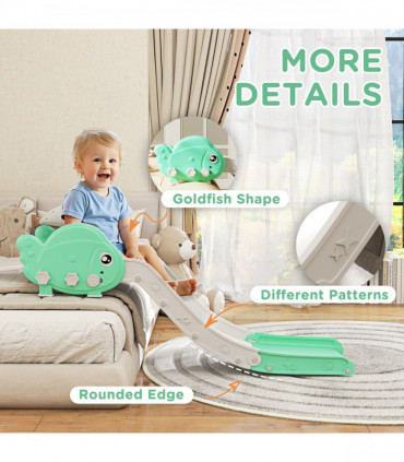 AIYAPLAY Kids Sofa Slide, Toddler Slide with 130cm Extended Length, Green