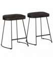 vidaXL Bar Stools 2 pcs Black 46x38x52 cm Solid Wood Mango