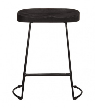 vidaXL Bar Stools 2 pcs Black 46x38x52 cm Solid Wood Mango