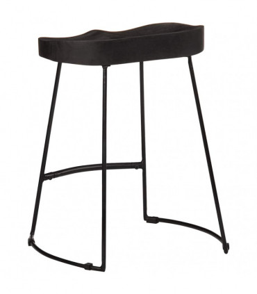 vidaXL Bar Stools 2 pcs Black 46x38x52 cm Solid Wood Mango