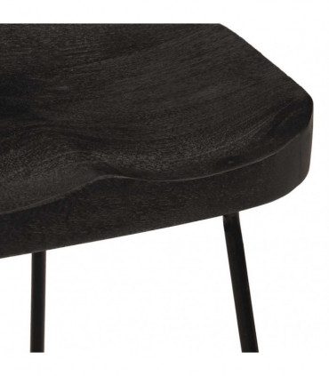 vidaXL Bar Stools 2 pcs Black 46x38x52 cm Solid Wood Mango